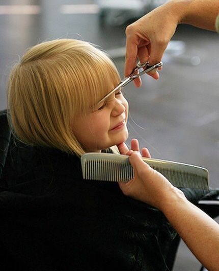 Girl child haircut